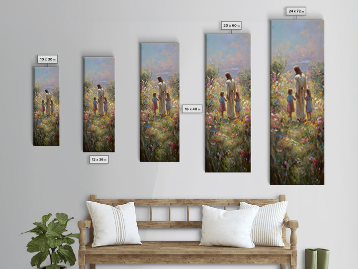Sunlit Grace, Framed Canvas Print, Skinny Art, Christian Art Canvas, Jesus Painting, Christian Wall Art, Christian Art, Christian Gift Idea