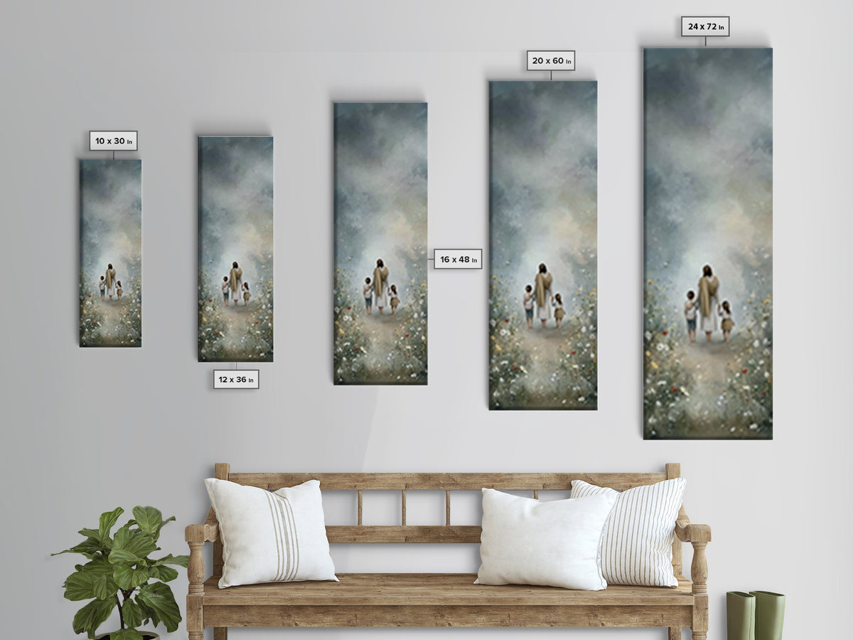 Dawn Path Of Grace - Framed Canvas Print - Christian Art Canvas - Tall Skinny Art Print - Christian Painting - Christian Wall Art - Christi