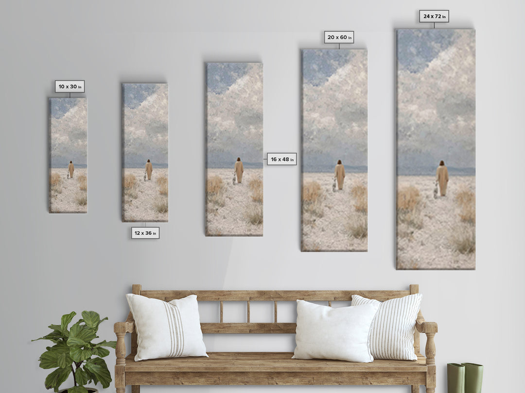 Quiet Shepherd Journey - Framed Canvas Print - Skinny Art - Christian Painting - Christian Art - Jesus Painting - Christian Decor