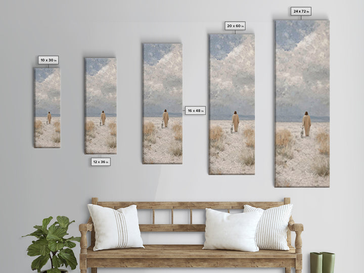 Quiet Shepherd Journey - Framed Canvas Print - Skinny Art - Christian Painting - Christian Art - Jesus Painting - Christian Decor