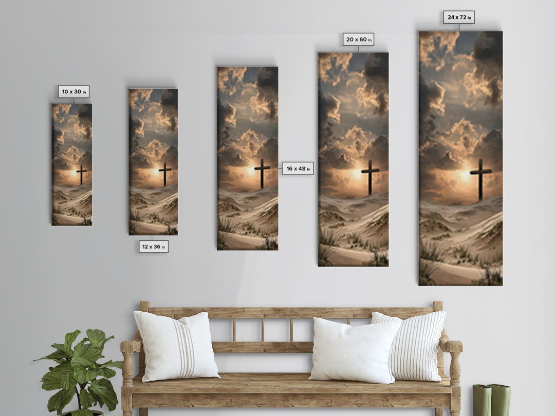 Wilderness Redemption, Framed Canvas Print, Narrow Art, Christian Wall Art, Christian Art Canvas, Christian Paintings, Moody Christian Art,