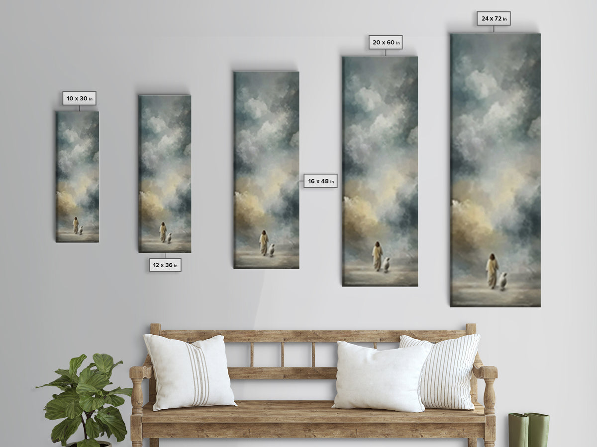 Heavenly Path Light | Framed Canvas Print | Christian Wall Art | Christian Painting | Christian Art Canvas | Christian Decor | Narrow Art
