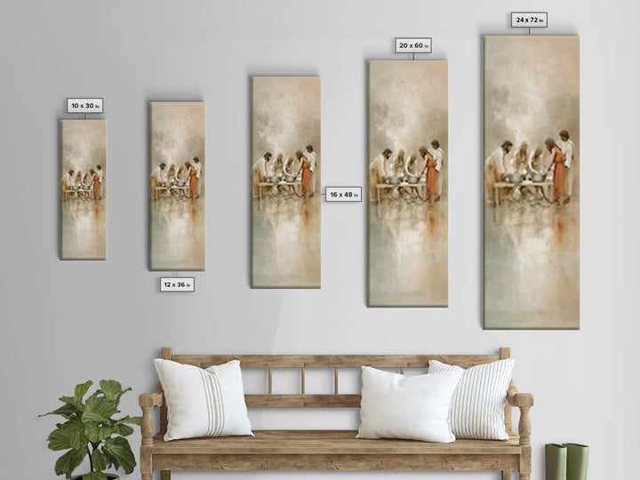 Gathering Of Blessings | Framed Canvas Print | Christian Wall Art | Christian Art Canvas | Christian Painting | Christian Decor | Tall Narr