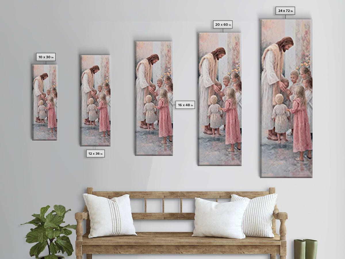 Children Of Promise | Framed Canvas Print | Christian Wall Art | Christian Art Canvas | Christian Painting | Christian Decor | Narrow Art