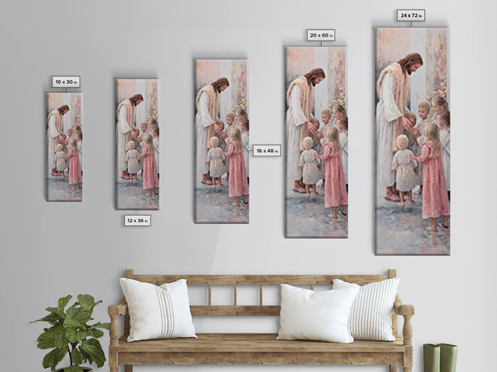 Children Of Promise | Framed Canvas Print | Christian Wall Art | Christian Art Canvas | Christian Painting | Christian Decor | Narrow Art
