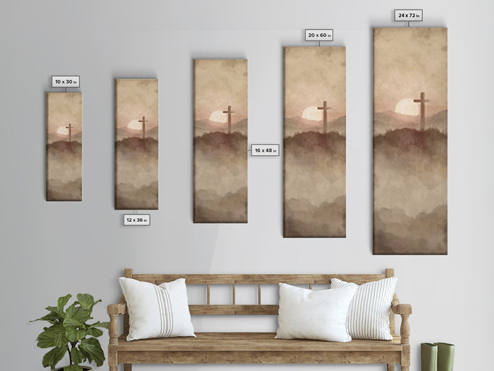 Silent Hill Cross | Framed Canvas Print | Tall Narrow Wall Art | Christian Art Canvas | Christian Wall Art | Subtle Christian Art | Christi