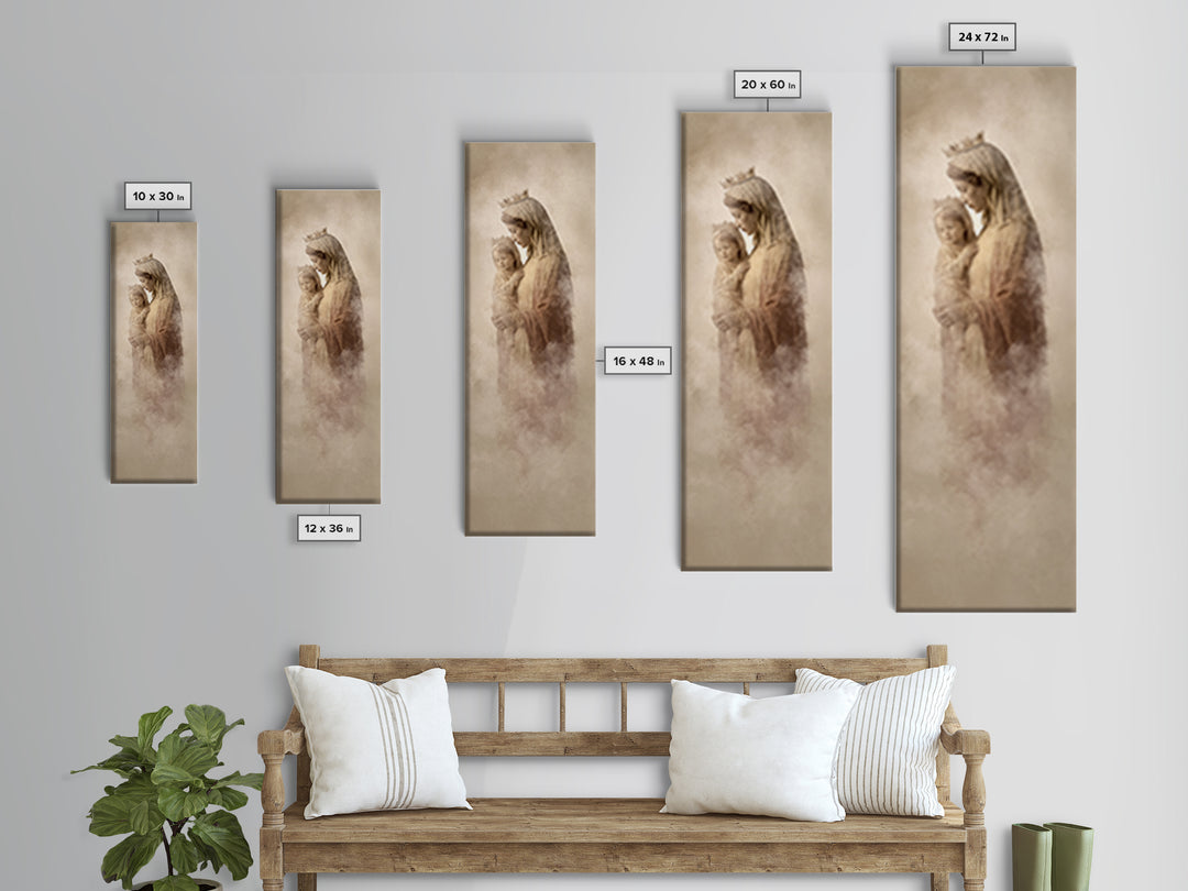 Sacred Snowlight | Framed Canvas Print | Tall Skinny Art Print | Christian Art Canvas | Christian Christmas Art | Christian Wall Art