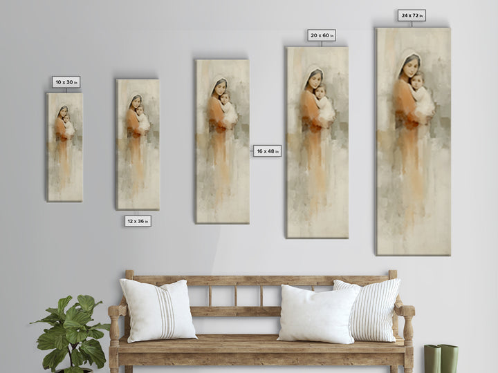 Crowned Serenity | Framed Canvas Print | Tall Narrow Wall Art | Christian Wall Art | Christian Art Canvas | Christian Christmas Art