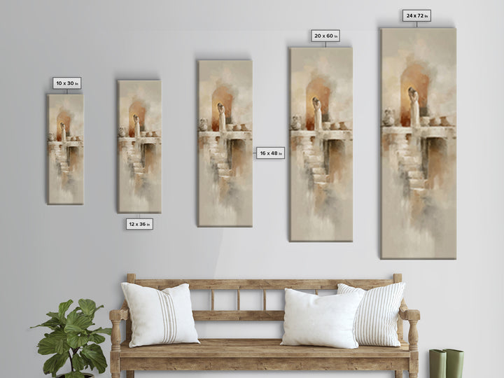 Dawn Of Mercy – Framed Canvas Print – Tall Narrow Wall Art – Christian Wall Art – Christian Art Canvas – Jesus Painting – Christian Decor