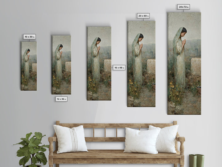 Garden Of Prayer, Framed Canvas Print, Skinny Art, Christian Art Canvas, Christian Wall Art, Christian Painting, Christian Gift Ideas