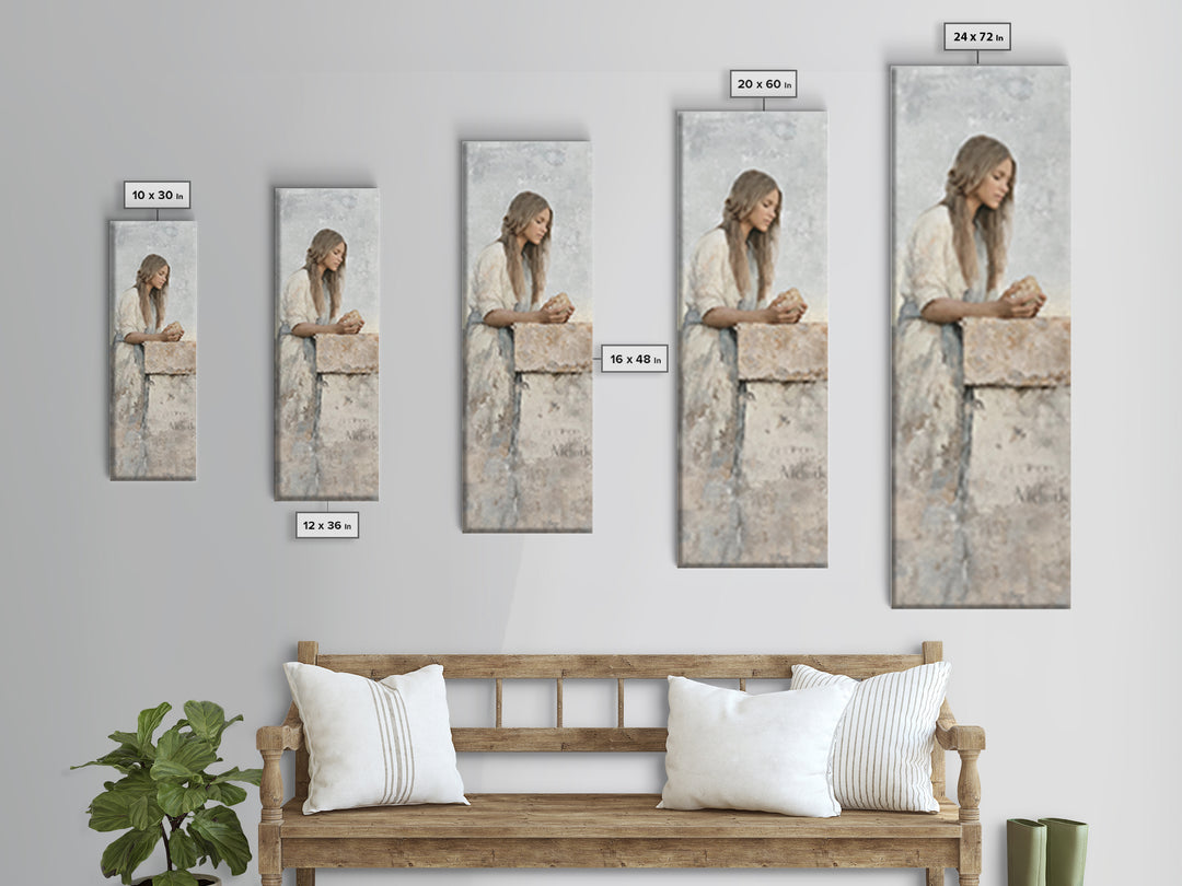 Light Of Grace | Framed Canvas Print | Tall Skinny Art Print | Christian Art | Christian Art Canvas | Christian Wall Art | Christian Painti