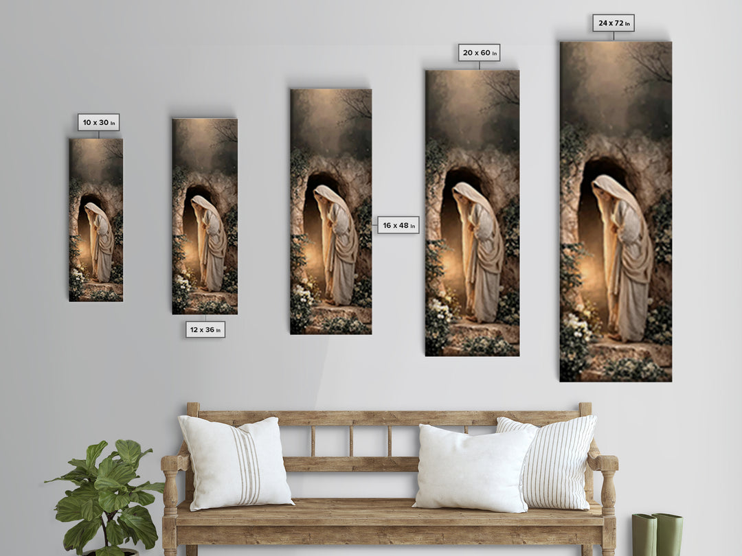 Risen Morning – Framed Canvas Print – Narrow Art – Christian Painting – Christian Wall Art – Christian Christmas Art – Christian Decor