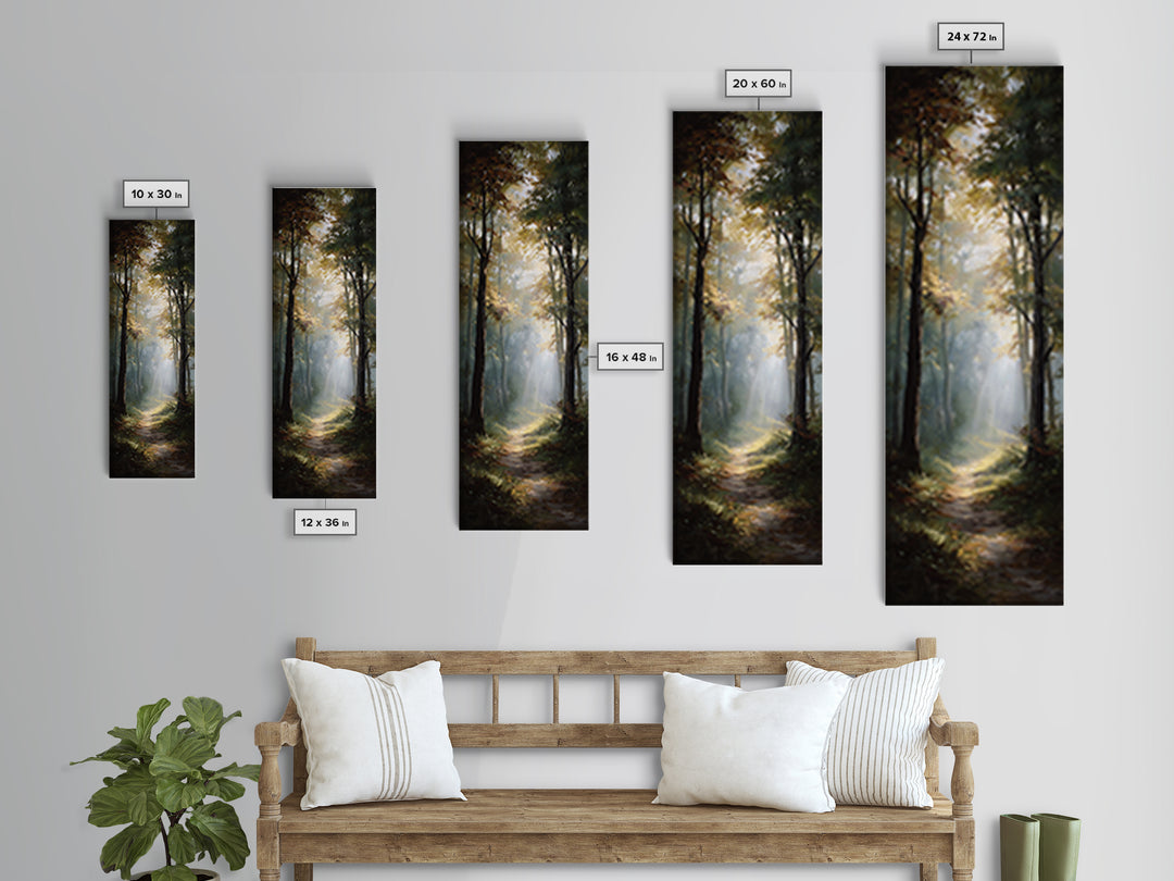 Forest Redeemer | Framed Canvas Print | Narrow Art | Christian Painting | Christian Art Canvas | Christian Wall Art | Christian Decor