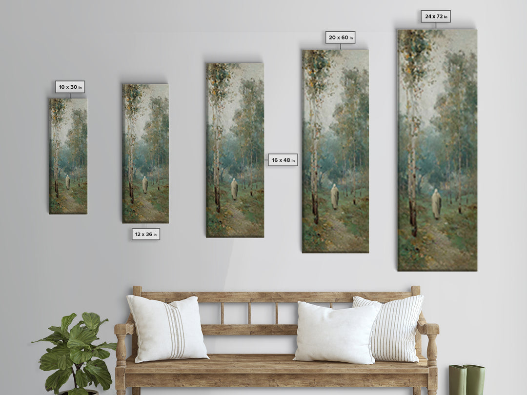 Peaceful Messiah Path, Framed Canvas Print, Tall Narrow Wall Art, Christian Art, Christian Wall Art, Christian Art Canvas, Christian Painti