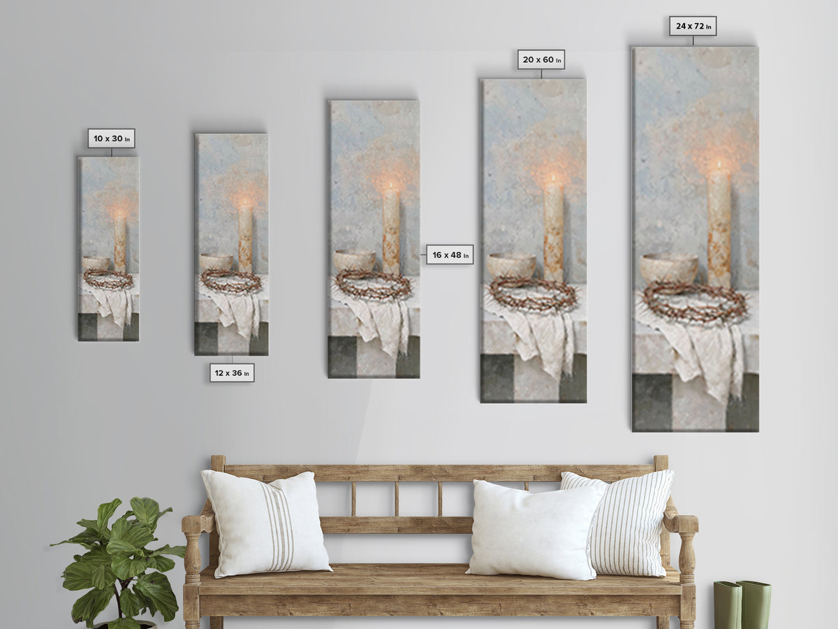 Crown Of Light – Framed Canvas Print – Tall Narrow Wall Art – Christian Art Canvas – Subtle Christian Art – Christian Wall Art – Christian