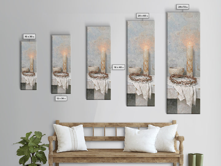 Crown Of Light – Framed Canvas Print – Tall Narrow Wall Art – Christian Art Canvas – Subtle Christian Art – Christian Wall Art – Christian