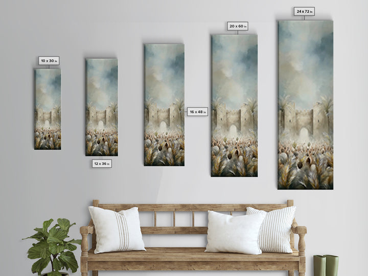 Palm Day Rejoicing – Framed Canvas Print – Tall Skinny Art Print – Christian Art – Christmas Wall Art – Christian Art Canvas – Christian Gi