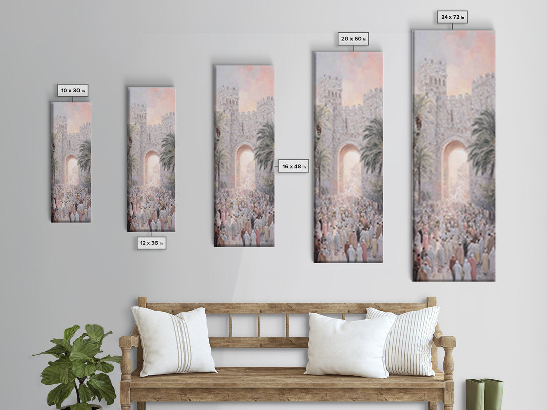 Palm Branch Multitude – Framed Canvas Print – Skinny Art – Christian Art Canvas – Christmas Art – Christian Wall Art – Christian Gift Ideas