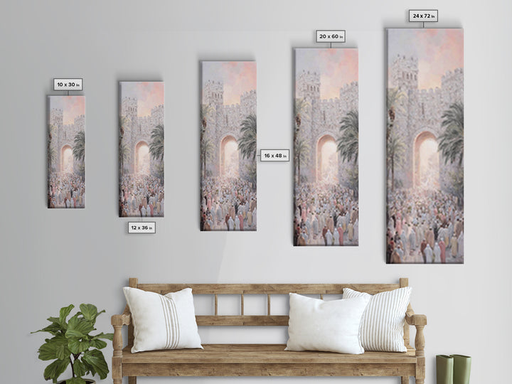 Palm Branch Multitude – Framed Canvas Print – Skinny Art – Christian Art Canvas – Christmas Art – Christian Wall Art – Christian Gift Ideas