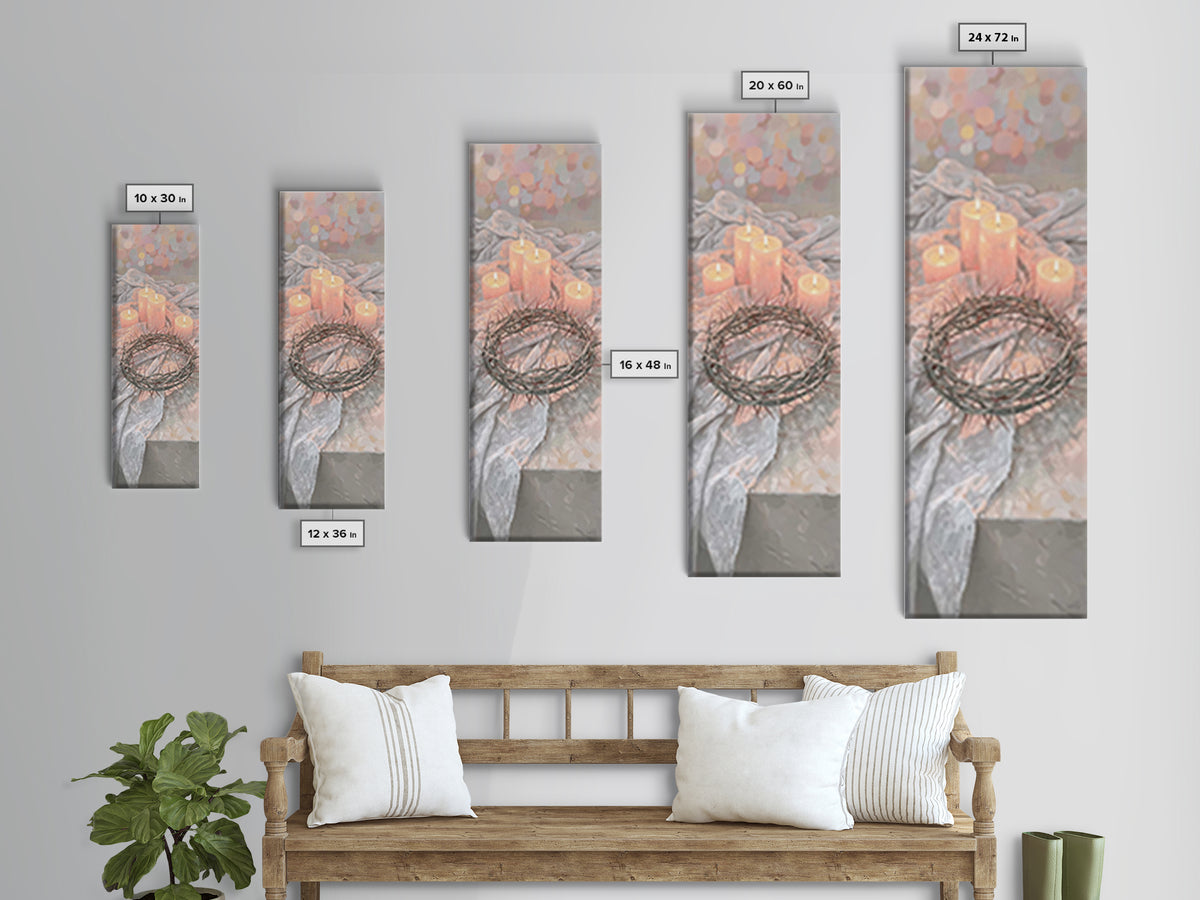 Crown Of Light – Framed Canvas Print – Christian Wall Art – Christian Art Canvas – Christmas Art – Narrow Art – Christian Christmas Art