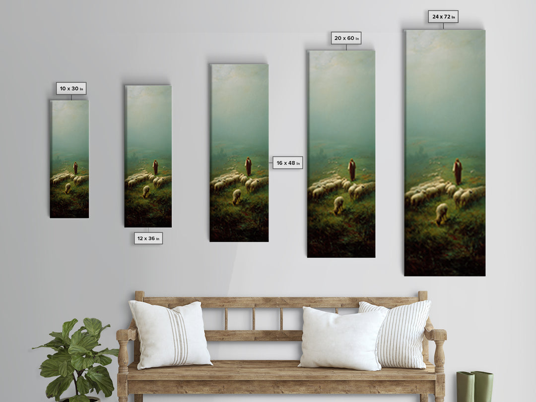 Pasture Of Peace – Framed Canvas Print – Narrow Art – Christian Art Canvas – Christian Painting – Jesus Painting – Christian Art