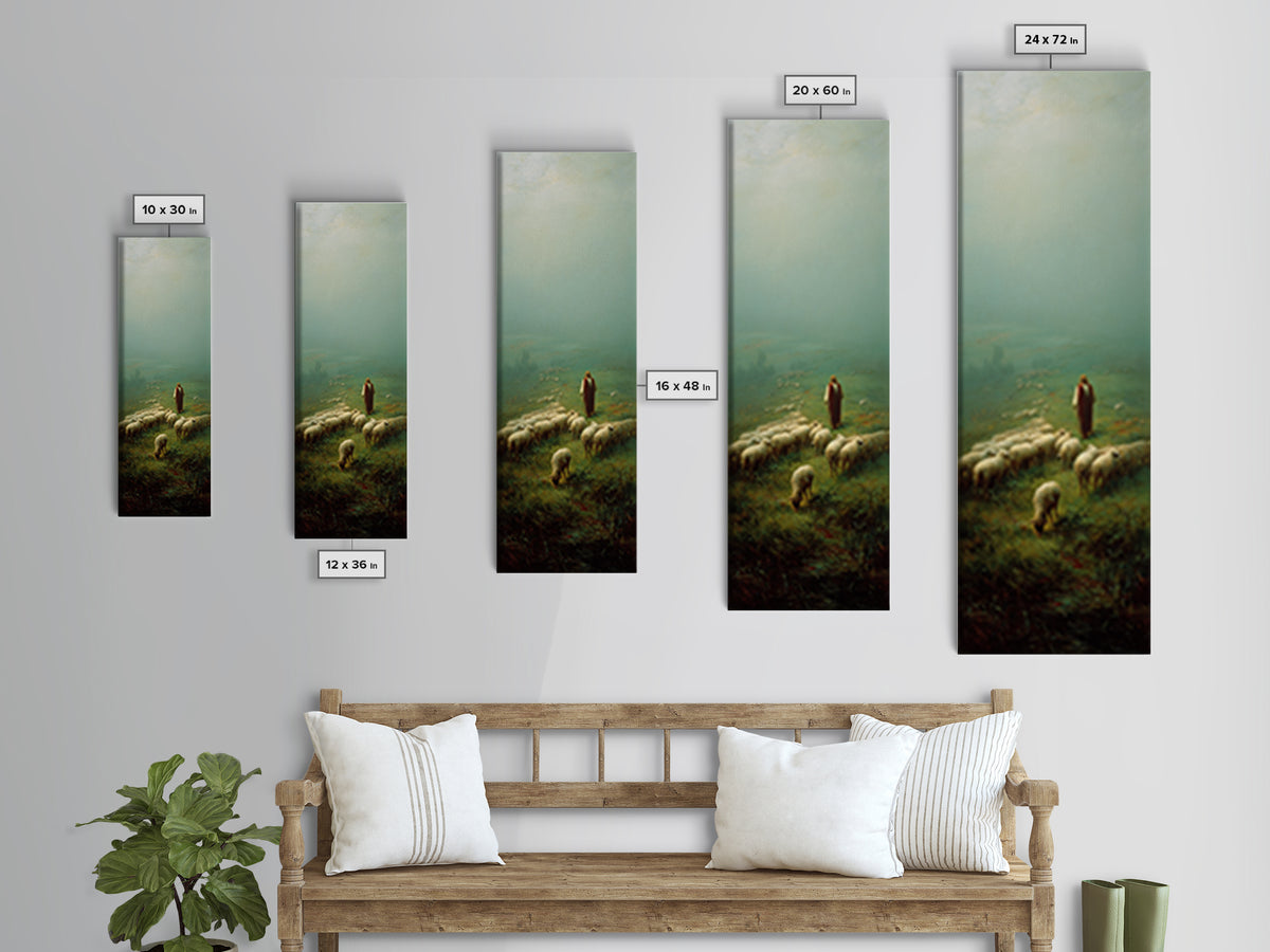 Pasture Of Peace – Framed Canvas Print – Narrow Art – Christian Art Canvas – Christian Painting – Jesus Painting – Christian Art