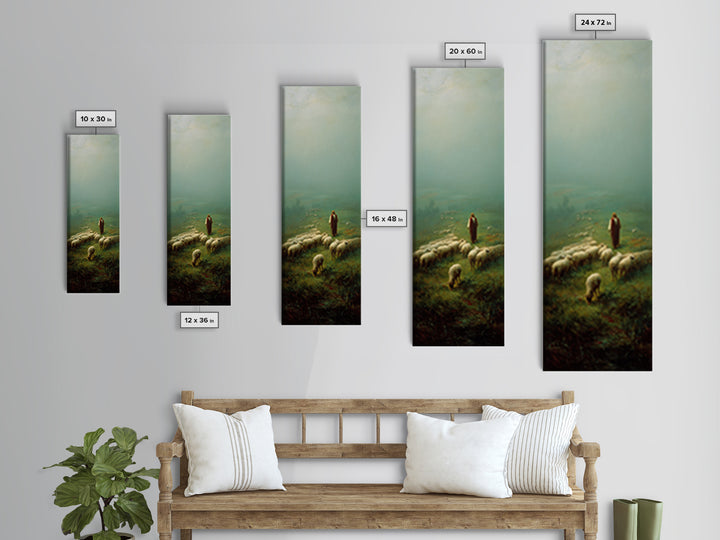 Pasture Of Peace – Framed Canvas Print – Narrow Art – Christian Art Canvas – Christian Painting – Jesus Painting – Christian Art