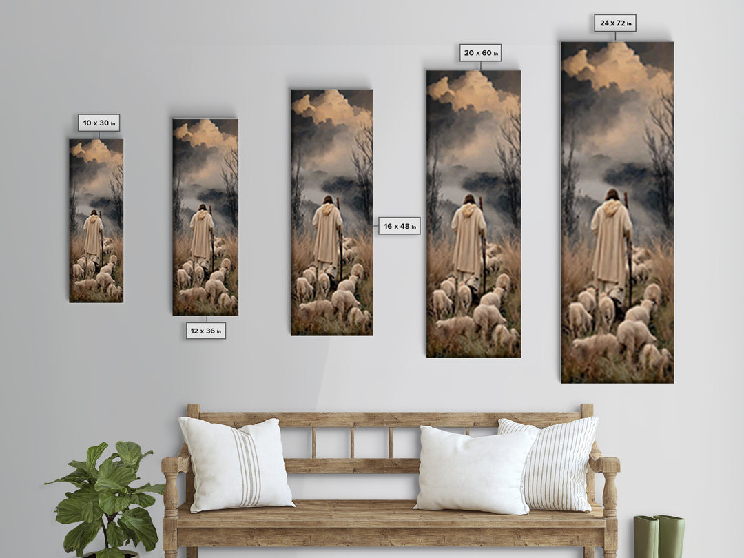 Cloud Valley Guide – Framed Canvas Print – Skinny Art – Christian Painting – Christian Art Canvas – Christian Art – Jesus Painting