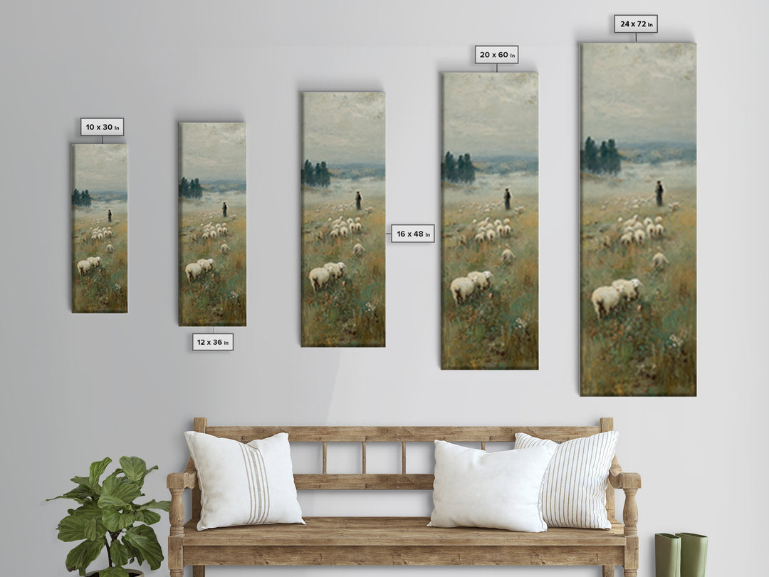 Silent Meadow Watch – Framed Canvas Print – Narrow Art – Christian Wall Art – Christian Painting – Christian Art – Christian Decor
