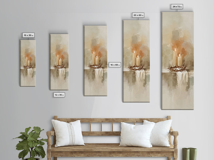 Silent Ember Grace | Framed Canvas Print | Christian Art Canvas | Modern Christian Art | Tall Skinny Art Print | Christian Wall Art | Chris