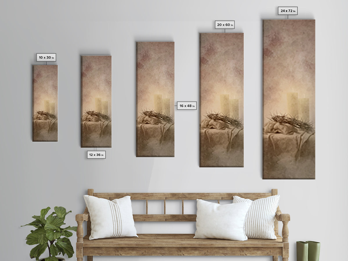Radiant Mercy Candles, Framed Canvas Print, Christian Wall Art, Christmas Art Prints, Skinny Art, Christian Art Canvas, Christian Christmas