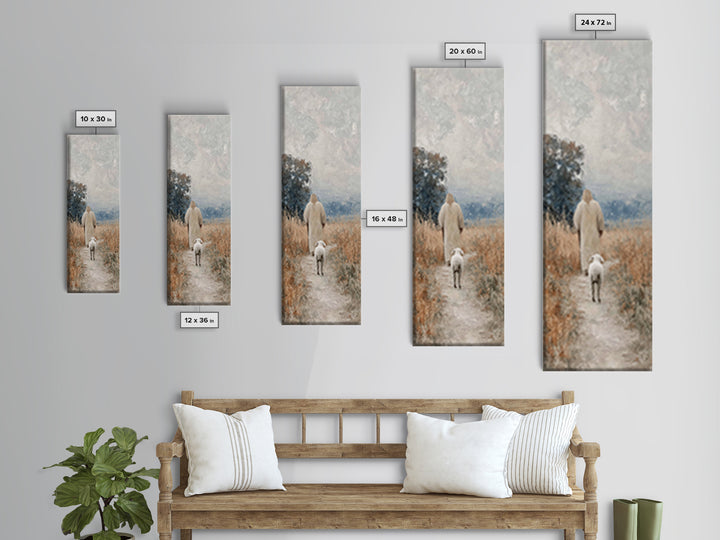 Hopeful Morning Walk - Framed Canvas Print - Christian Wall Art - Narrow Art - Jesus Painting Canvas - Christian Christmas - Christian Art