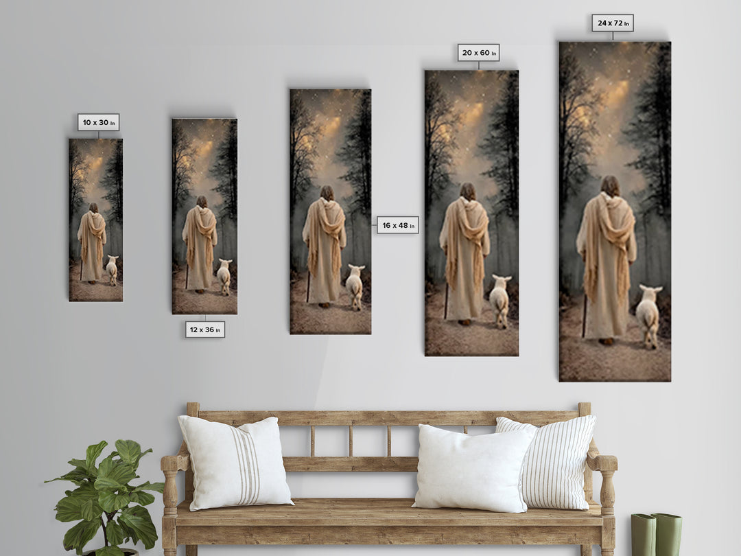 Horizon Of Mercy – Framed Canvas Print – Tall Skinny Art Print – Christian Art – Jesus Painting – Christian Wall Art – Subtle Christian Art