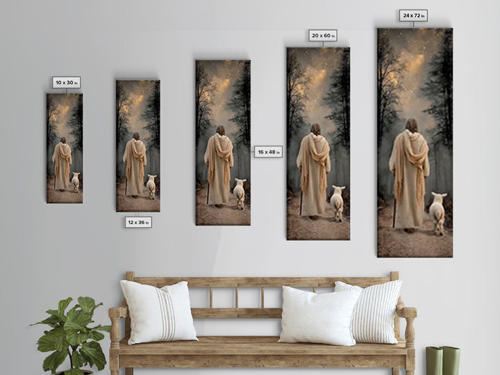 Horizon Of Mercy – Framed Canvas Print – Tall Skinny Art Print – Christian Art – Jesus Painting – Christian Wall Art – Subtle Christian Art