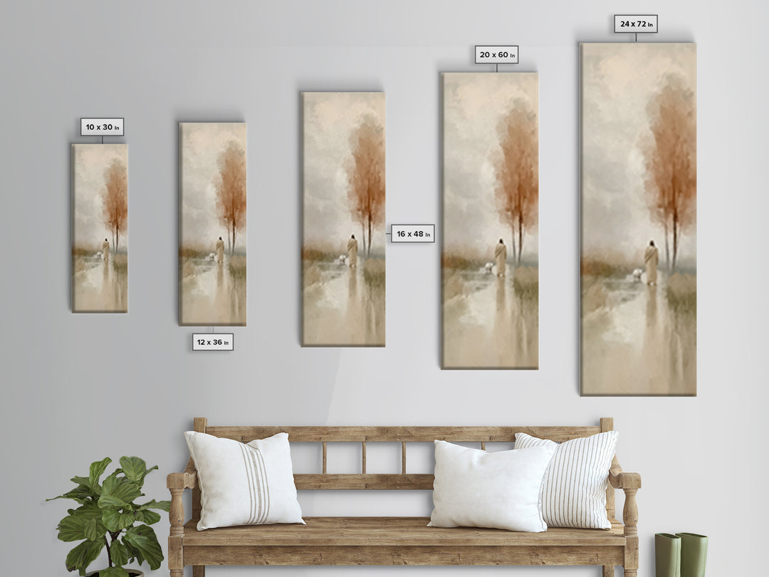 Stars Of Guidance, Framed Canvas Print, Tall Narrow Wall Art, Christian Art Work, Jesus Painting Canvas, Christian Christmas Art, Moody Chr