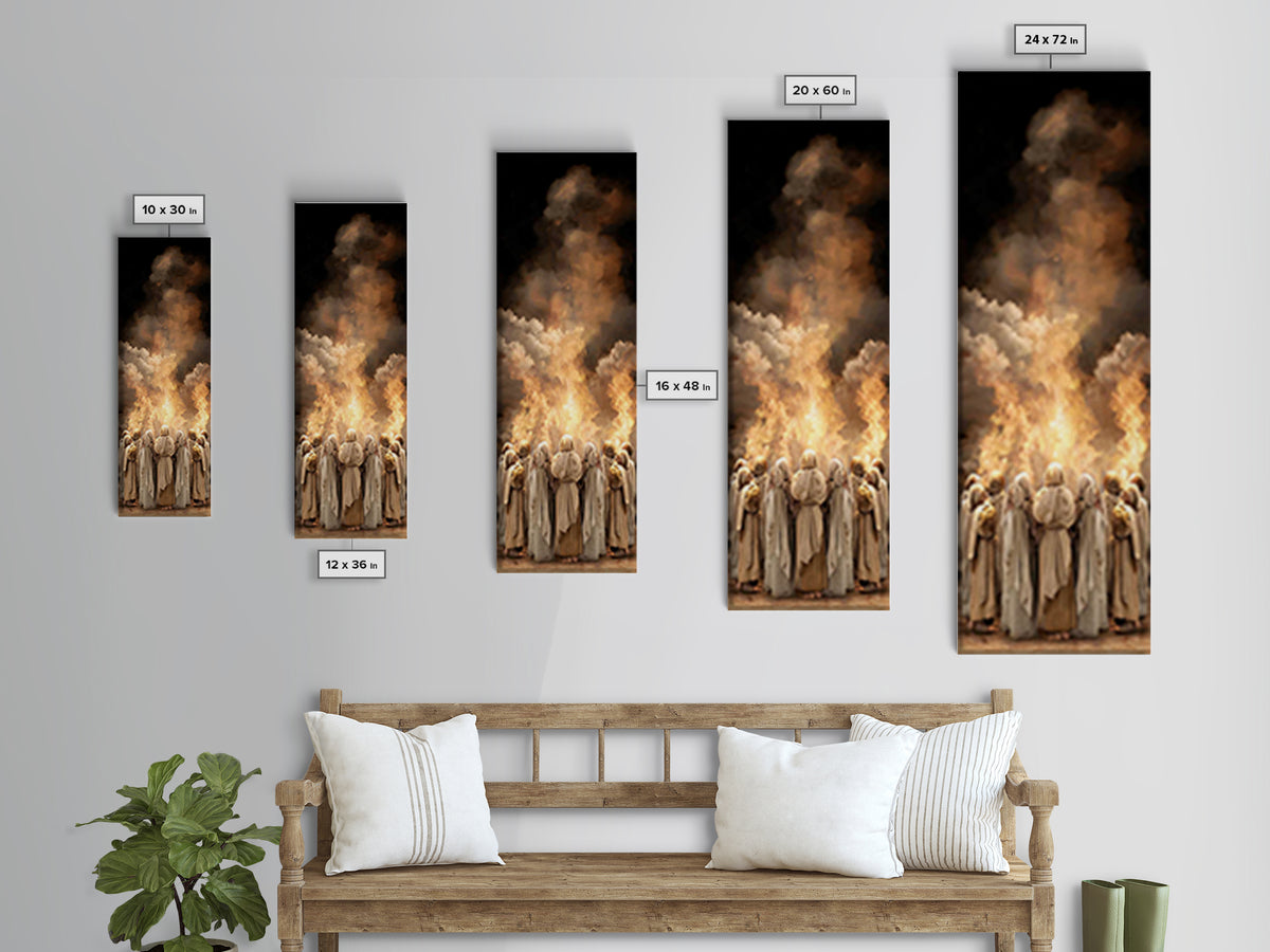 Fire Of Revelation | Framed Canvas Print | Narrow Art | Christian Art | Christian Paintings | Jesus Wall Art | Christmas Art Work