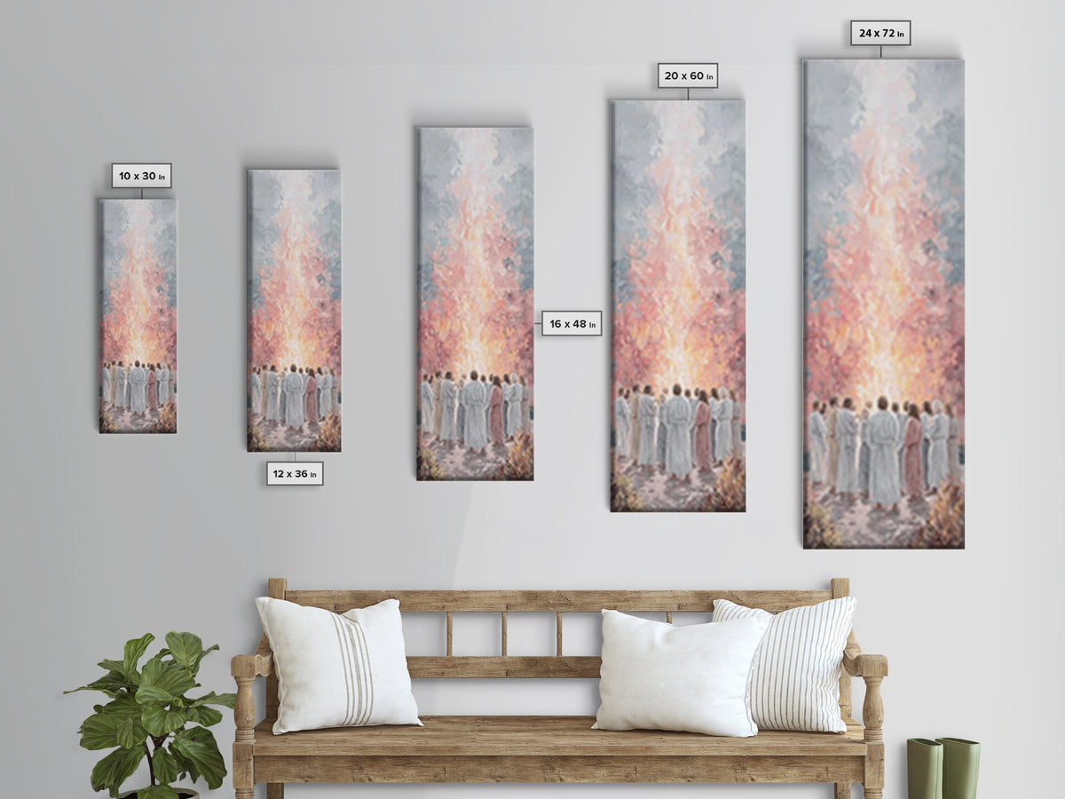 Flame Of Promise – Framed Canvas Print – Tall Skinny Art Print – Christian Art Canvas – Christian Wall Art – Jesus Painting – Modern Christ