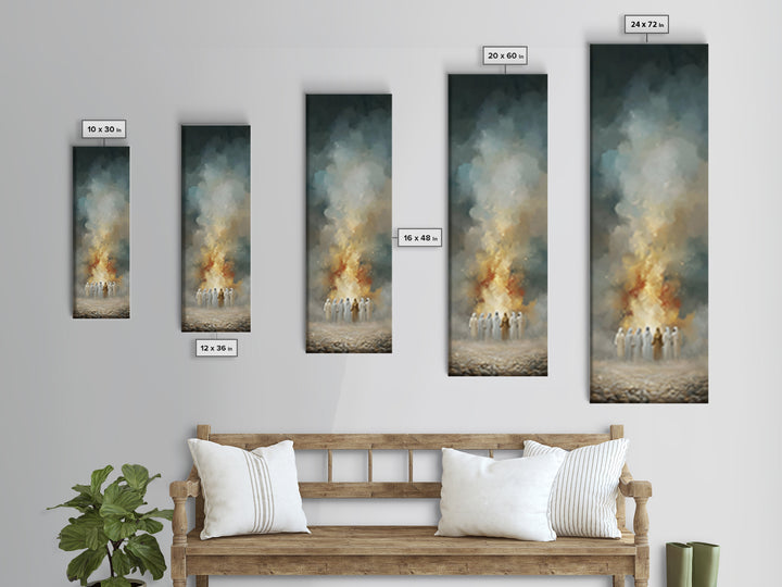 Heavenly Ember | Framed Canvas Print | Narrow Art | Christian Art Canvas | Christian Wall Art | Jesus Painting | Christian Christmas Art