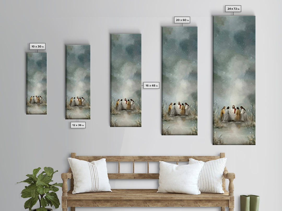 Night Of Fellowship – Framed Canvas Print – Tall Narrow Wall Art – Christian Wall Art – Jesus Painting – Christian Art Canvas – Christian D