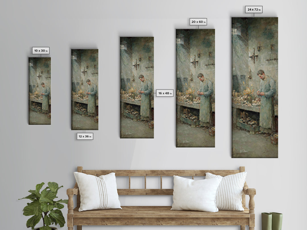 Crafted In Faith – Framed Canvas Print – Tall Narrow Wall Art – Christian Wall Art – Jesus Painting – Christian Art Canvas – Unique Christi