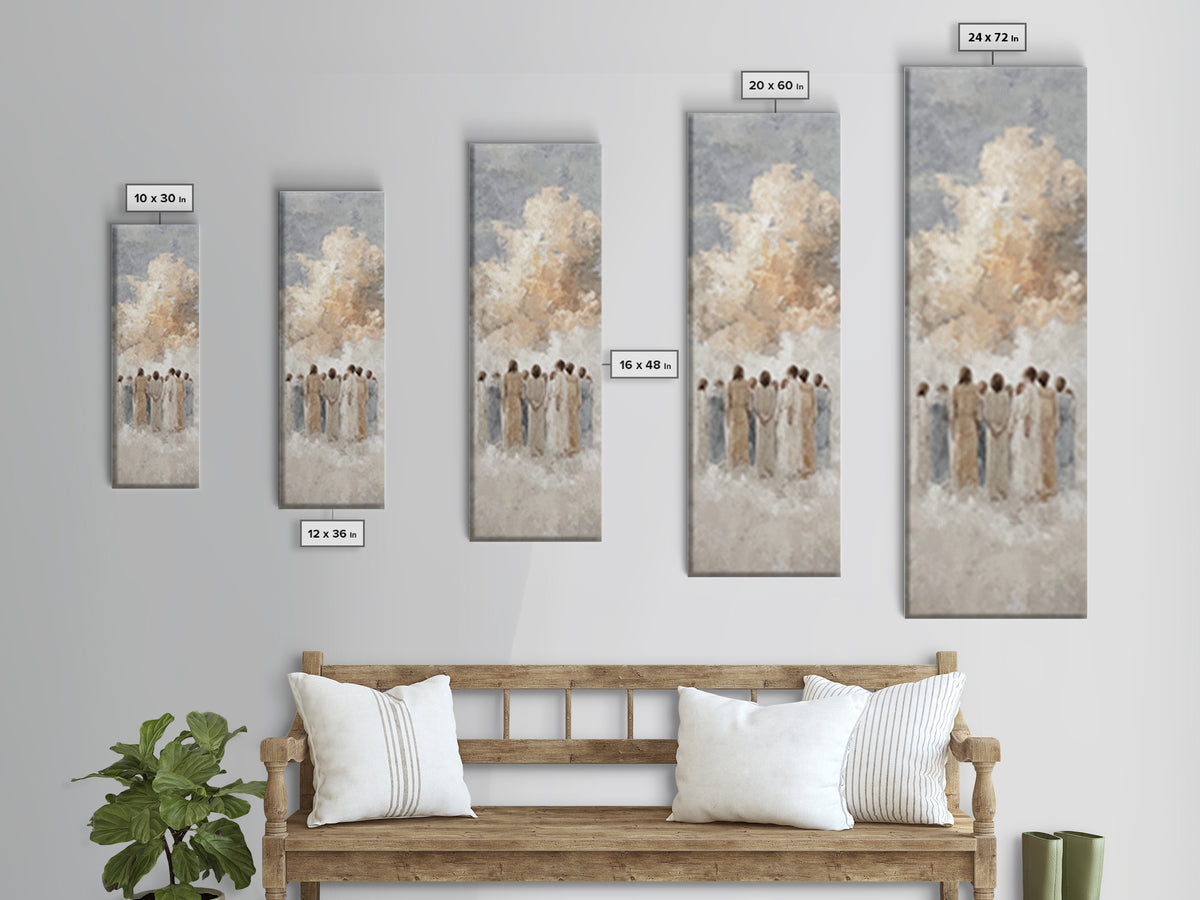 Heavenward Assembly – Framed Canvas Print – Tall Skinny Art Print – Christian Art – Christian Art Canvas – Christmas Art – Christian Painti