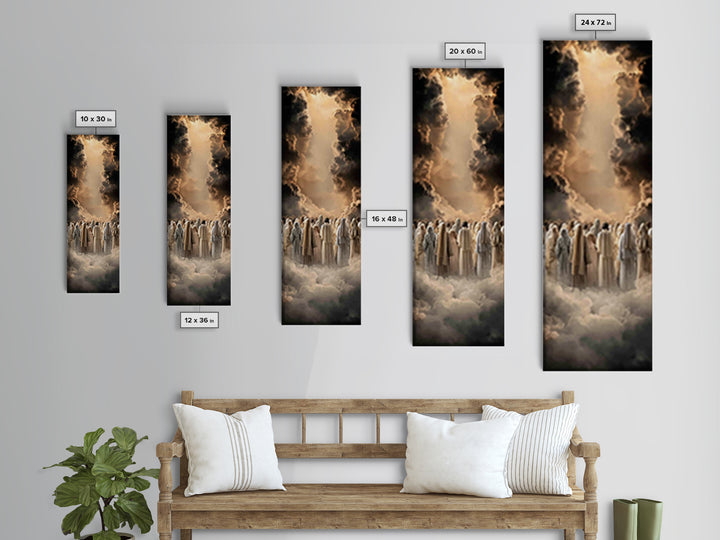 Celestial Summit – Framed Canvas Print – Tall Narrow Wall Art – Christian Art – Christian Art Canvas – Jesus Art Print – Christian Painting