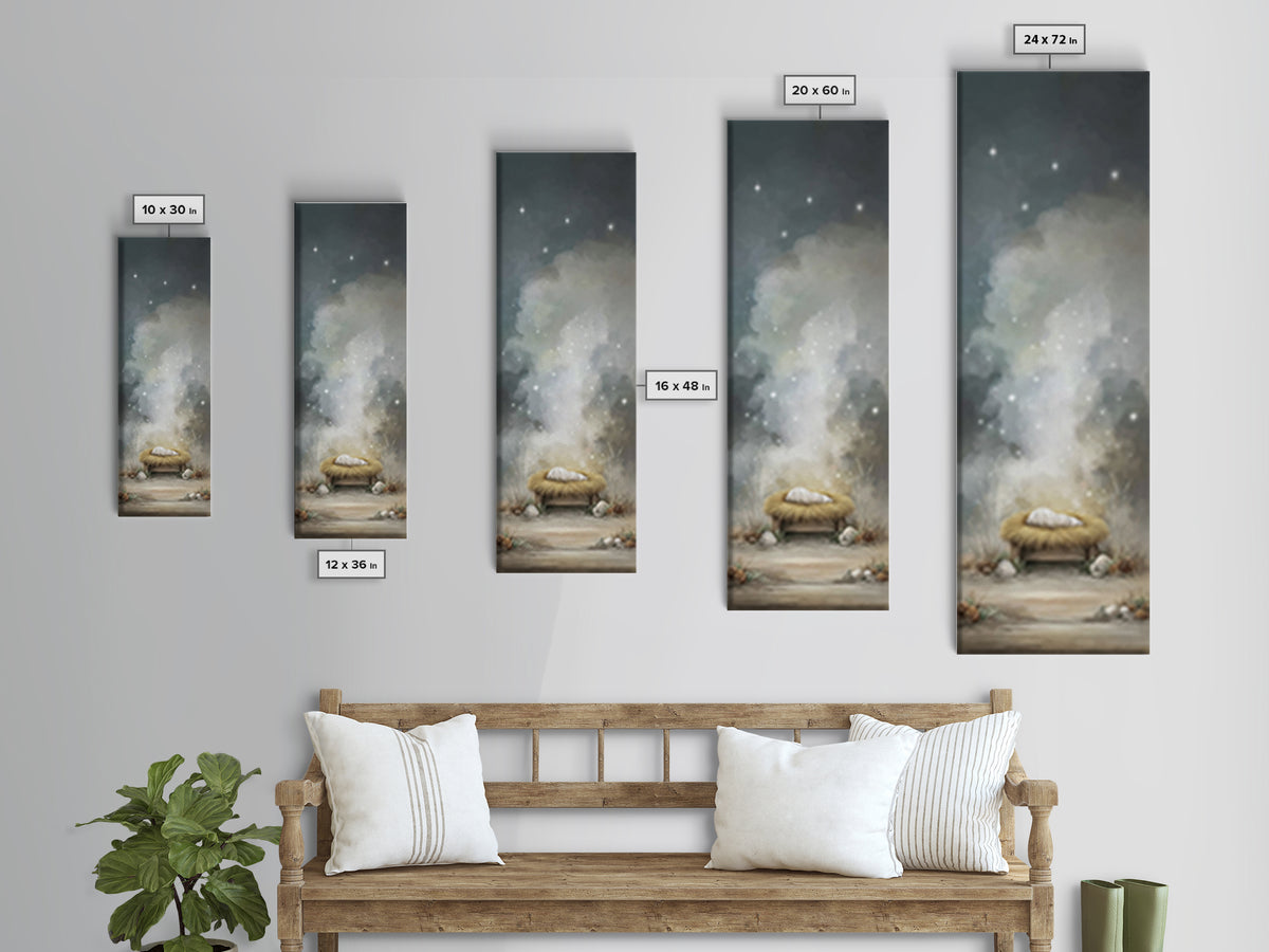 Starborn Holy Child – Framed Canvas Print – Skinny Art – Christian Art Canvas – Christian Wall Art – Christmas Art – Jesus Art Print – Chri