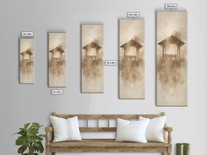 Sacred Manger Stillness – Framed Canvas Print – Tall Narrow Wall Art – Christian Art – Christian Wall Art – Christian Art Canvas – Christma
