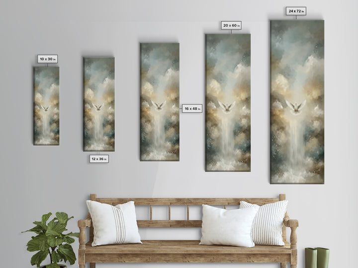 Ascension Of Peace | Framed Canvas Print | Christian Art Canvas | Christian Painting | Tall Narrow Wall Art | Christian Gift | Christmas Ar