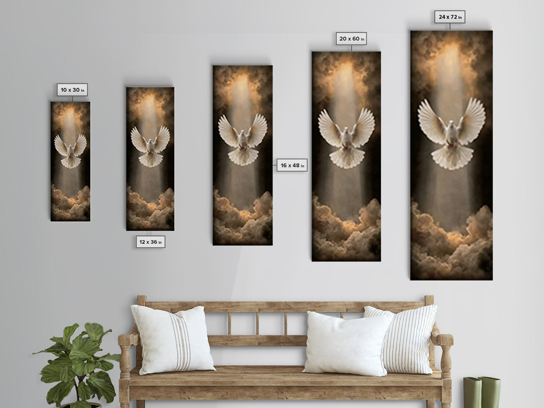 Glory In The Clouds, Framed Canvas Print, Christian Wall Art, Christian Art Work, Narrow Art, Modern Christian Art, Christian Christmas Dec