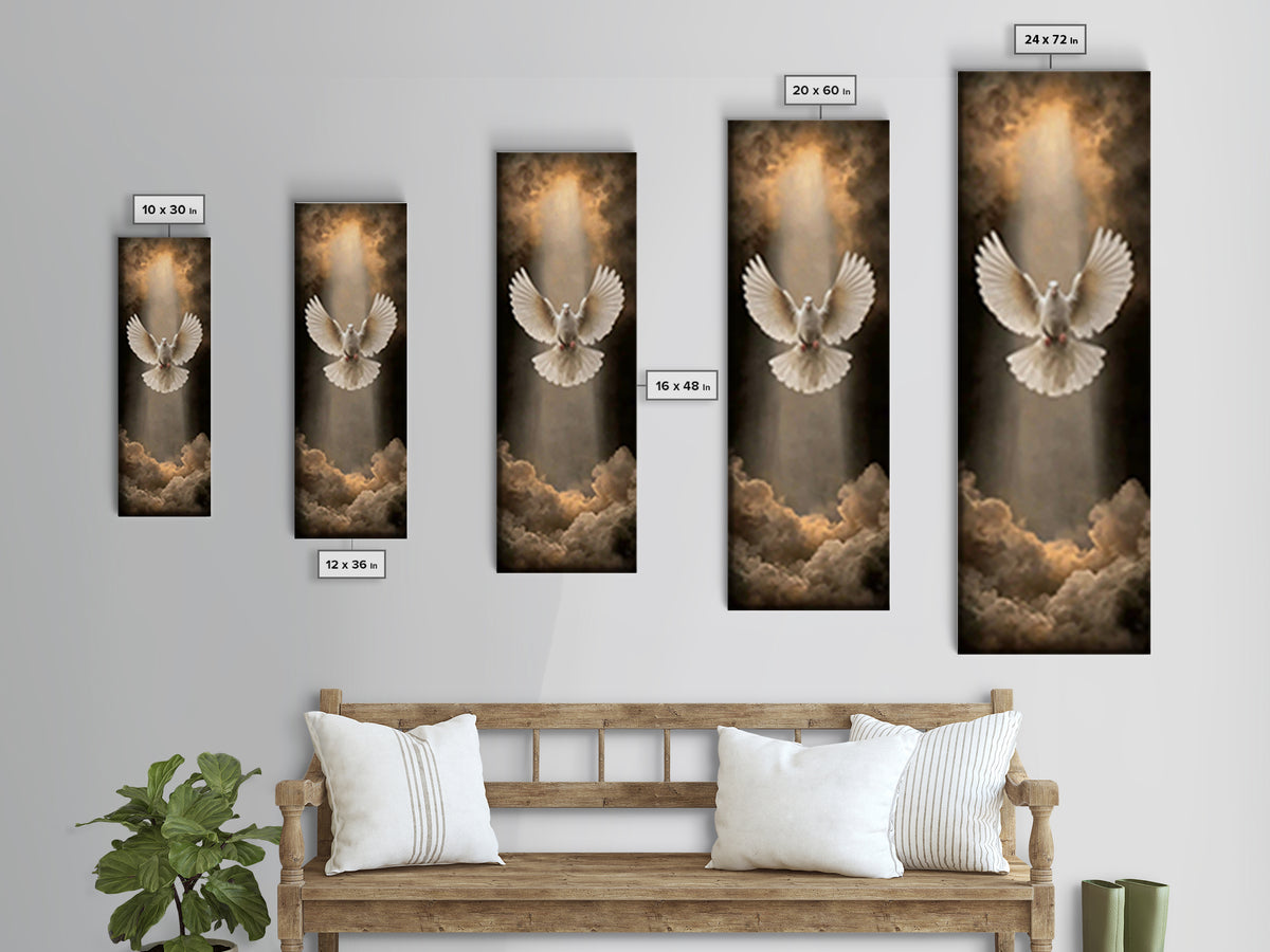 Glory In The Clouds, Framed Canvas Print, Christian Wall Art, Christian Art Work, Narrow Art, Modern Christian Art, Christian Christmas Dec
