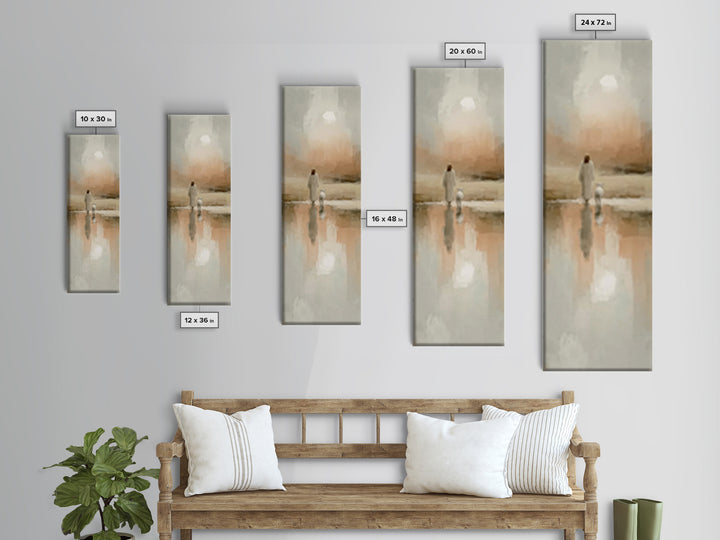 Walk Of Grace – Framed Canvas Print – Christian Art Print – Jesus Painting – Christian Wall Art – Tall Skinny Art Print – Christian Christm