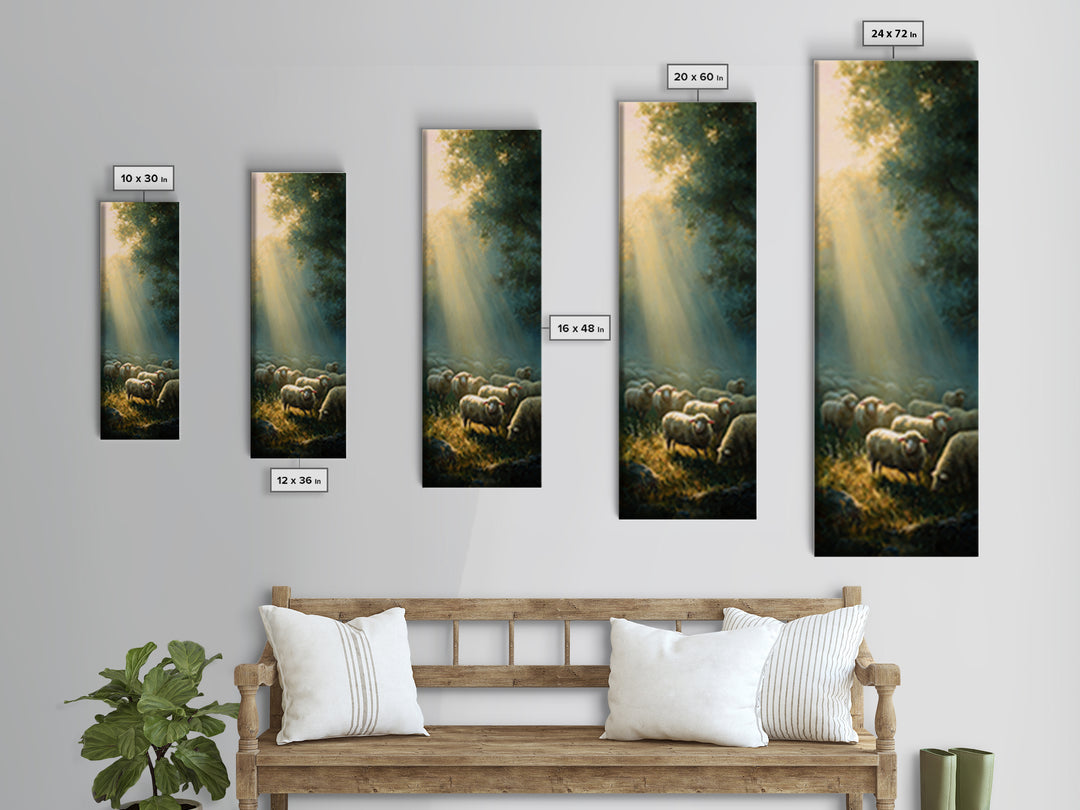 Rays Of His Care – Framed Canvas Print – Christian Wall Art – Christian Art Canvas – Christian Art – Tall Narrow Wall Art – Jesus Painting
