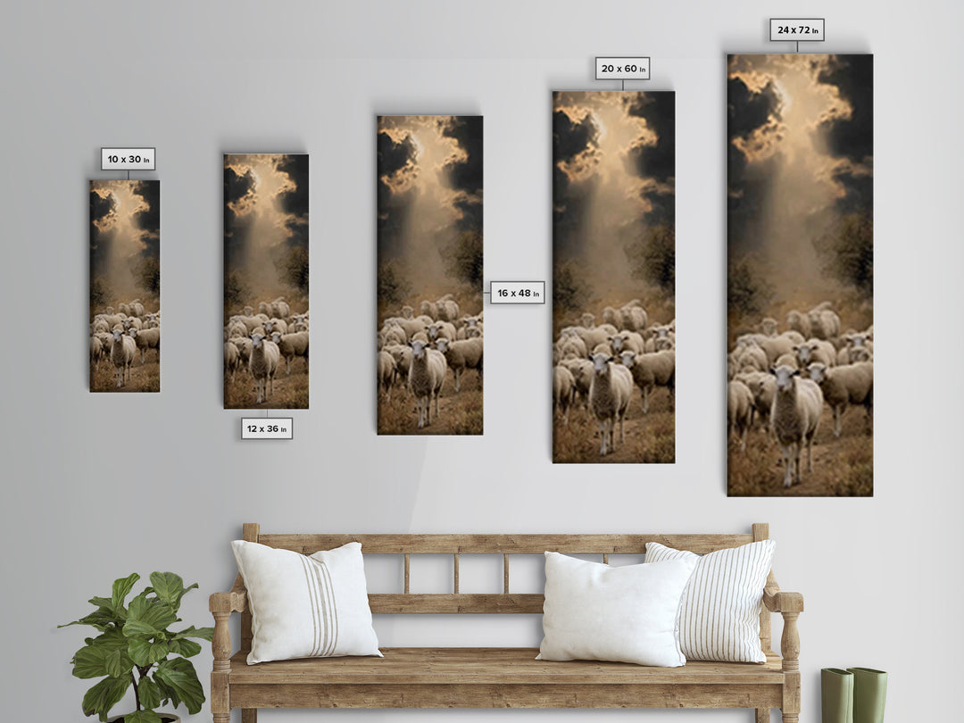 Light Over The Fold – Framed Canvas Print – Christian Art Canvas – Christian Wall Art – Christian Art – Skinny Art – Jesus Painting